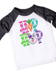 Hip Hop Cute Multi-Colored Girl's Easter Bunny Raglan
