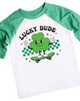Lucky Dude Retro Boys St. Patrick's Day Raglan
