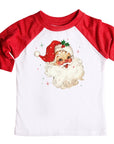 Red Vintage Santa Claus Christmas Raglan