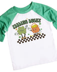 Feeling Lucky Distressed Kids Retro St. Patrick's Day Raglan