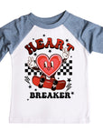 Heart Breaker Boys Retro Valentines Raglan