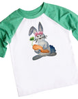 Girls Watercolor Easter Bunny Raglan Shirt