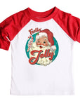 Feelin' Jolly Vintage Santa Christmas Raglan