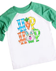 Hip Hop Cute Multi-Colored Boy Bunny Easter Raglan