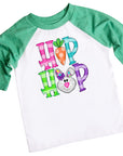 Hip Hop Cute Multi-Colored Girl's Easter Bunny Raglan