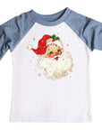 Red Vintage Santa Claus Christmas Raglan