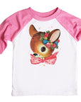 Vintage Kids Reindeer Raglan