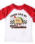 Tacos are my Valentine Retro Valentines Raglan