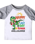 Cute T-Rex Happy Last Day of School Raglan