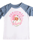 Pink Christmas Vibes Vintage Santa Raglan