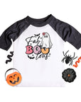 Fab-Boo-Lous Girls Retro Ghost Halloween Raglan