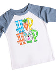 Hip Hop Cute Multi-Colored Boy Bunny Easter Raglan