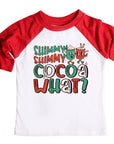 Shimmy Shimmy Cocoa What? Retro Christmas Raglan