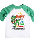 Cute T-Rex Happy Last Day of School Raglan