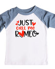 Just Call Me Romeo Boys Valentines Raglan