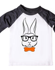 Hipster Boy Easter Bunny Raglan