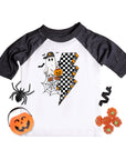 Boys Retro Ghost Halloween Raglan