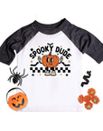 Spooky Dude Boys Retro Ghost Halloween Raglan