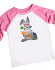 Girls Watercolor Easter Bunny Raglan Shirt