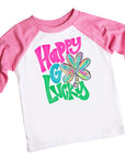 Happy Go Lucky Cute Girls St. Patrick's Day Sunglasses Raglan