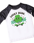 Lucky Dude Retro Boys St. Patrick's Day Raglan