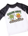 Feeling Lucky Distressed Kids Retro St. Patrick's Day Raglan