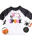 Too Cute To Spook Girls Retro Halloween Raglan - Wholesale