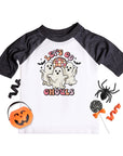 Let's Go Ghouls Girls Retro Ghost Halloween Raglan