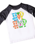 Hip Hop Cute Multi-Colored Boy Bunny Easter Raglan