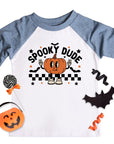 Spooky Dude Boys Retro Ghost Halloween Raglan