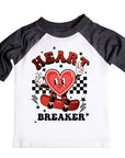 Heart Breaker Boys Retro Valentines Raglan