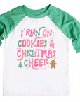 Run on Cookies and Christmas Cheer Girls Christmas Shirt