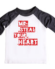 Mr. Steal Your Heart Boys Valentines Raglan