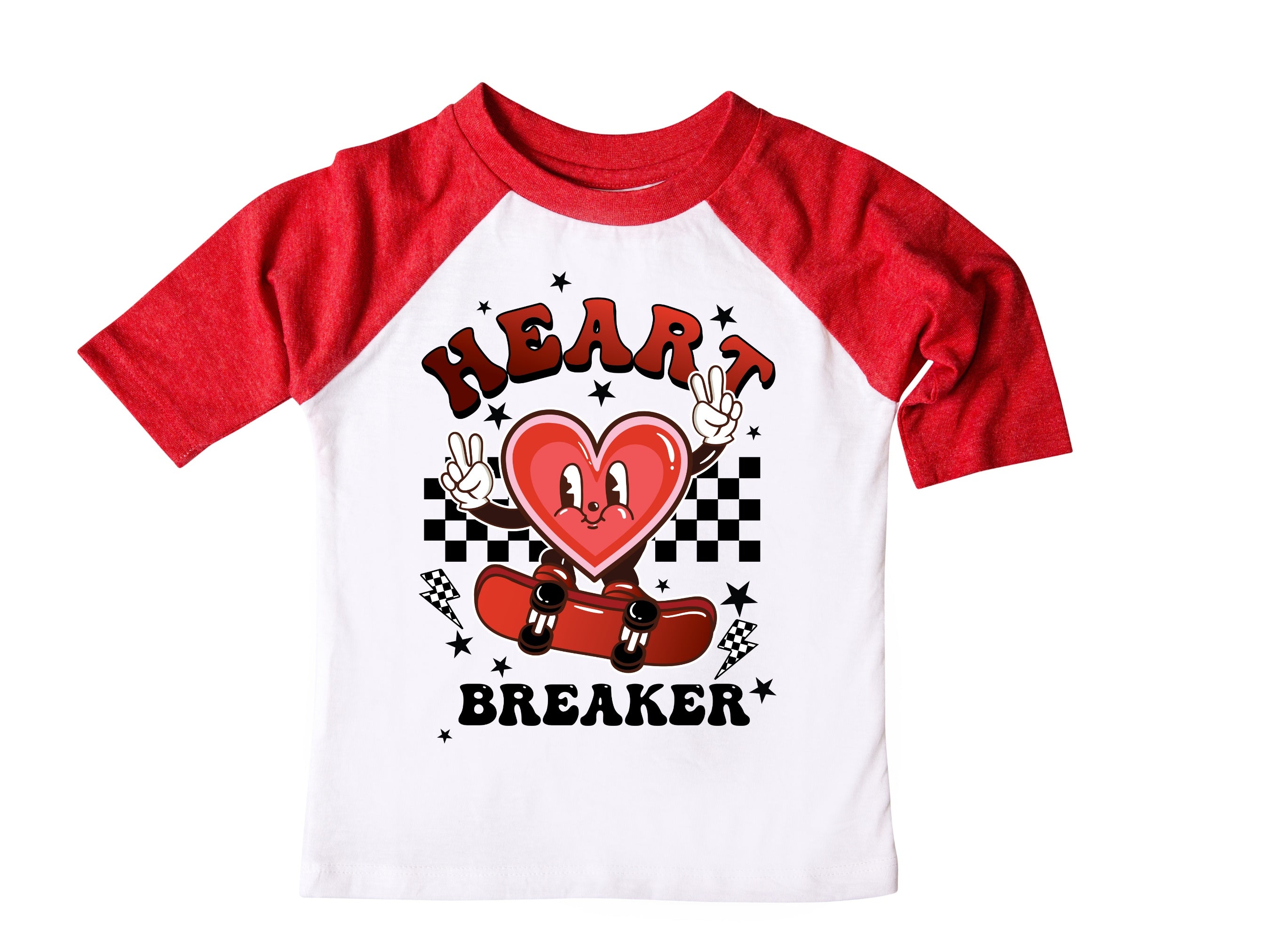 Heart Breaker Boys Retro Valentines Raglan