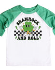 Shamrock and Roll Kids Retro St. Patrick's Day Raglan