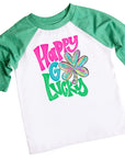 Happy Go Lucky Cute Girls St. Patrick's Day Sunglasses Raglan