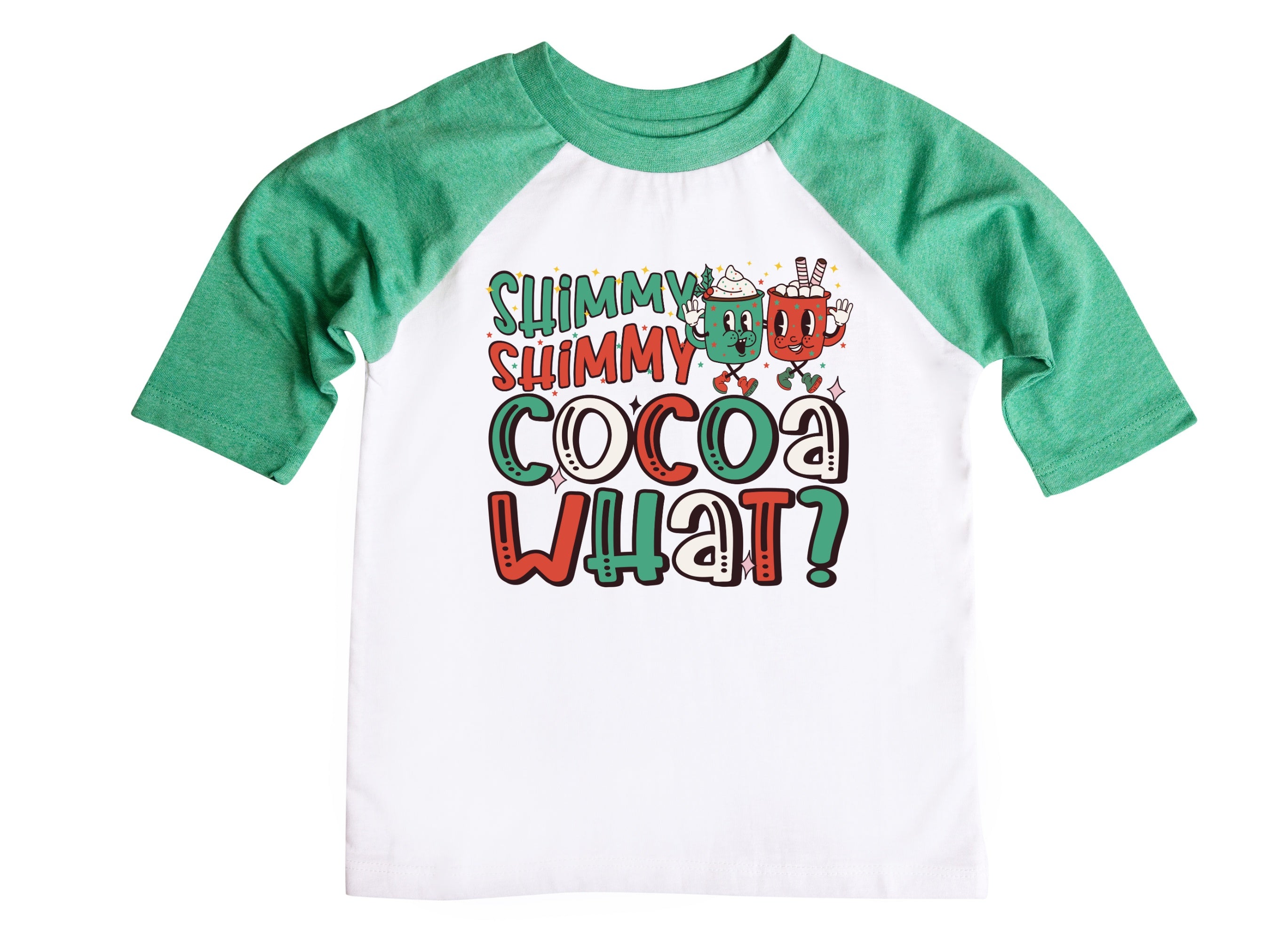Shimmy Shimmy Cocoa What? Retro Christmas Raglan