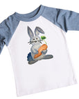 Boys Watercolor Easter Bunny Raglan Shirt