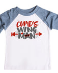 Cupids Wing Man Boys Valentines Raglan