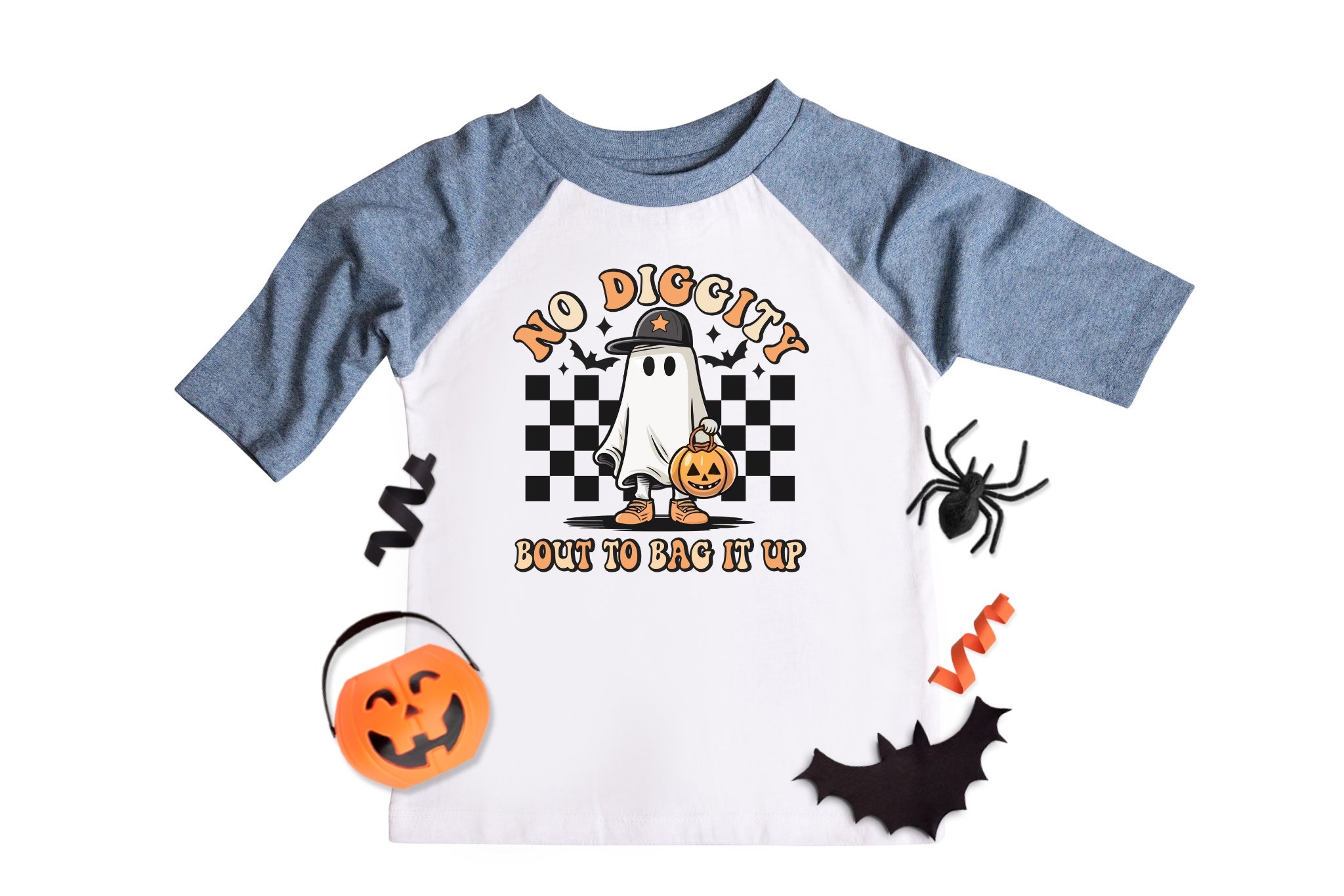 No Diggity Retro Ghost Halloween Raglan