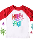 Merry and Bright Kids Christmas Raglan